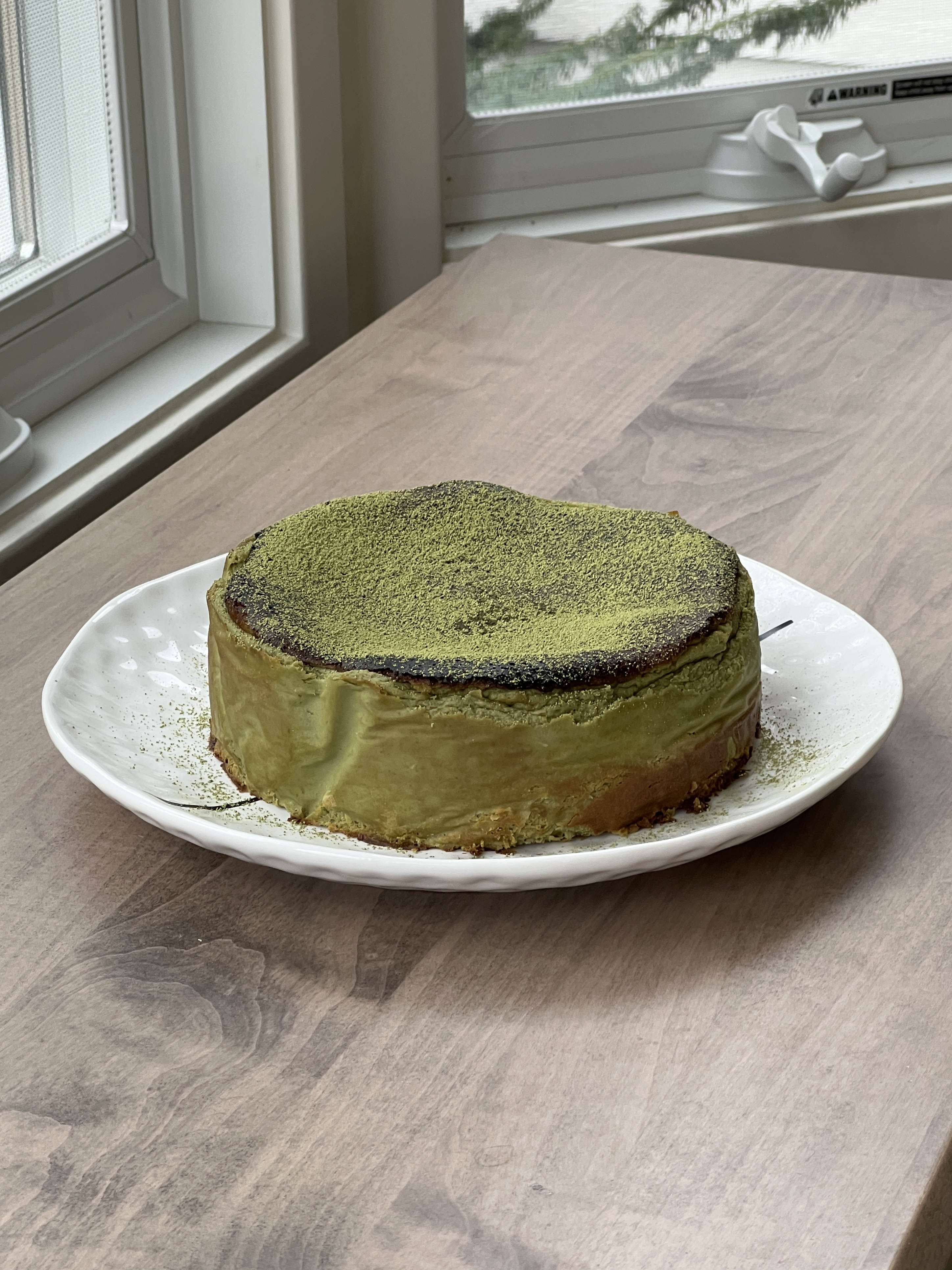 Matcha basque cheesecake